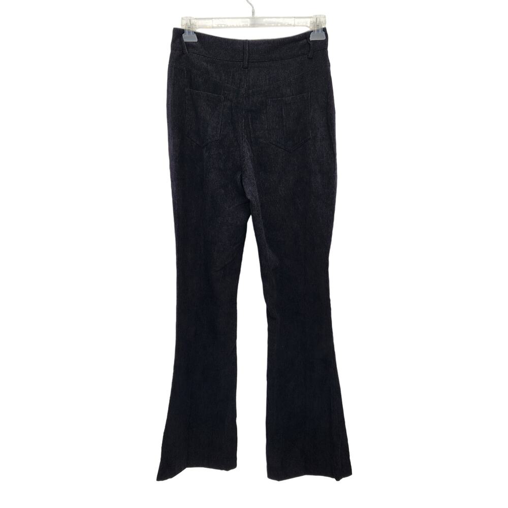 Nasty Gal Black Corduroy Flare Leg Slacks Women's Pants 8